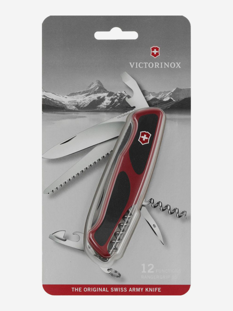 Складной нож Victorinox RangerGrip 55, функций: 12, 130мм, красный / черный, блистер, 0.9563.cb1