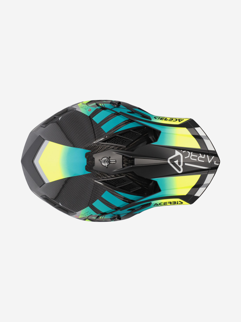 Мотошлем кроссовый взрослый Acerbis STEEL CARBON 22-06 Light Blue/Fluo Yellow