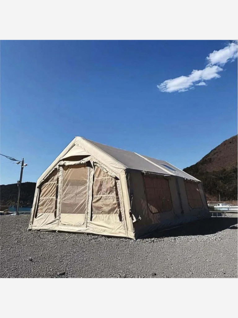 Надувная палатка Coody 17.28 Pro Beige, 17.2 м², 4–6 человек, 2 входа, дымоход