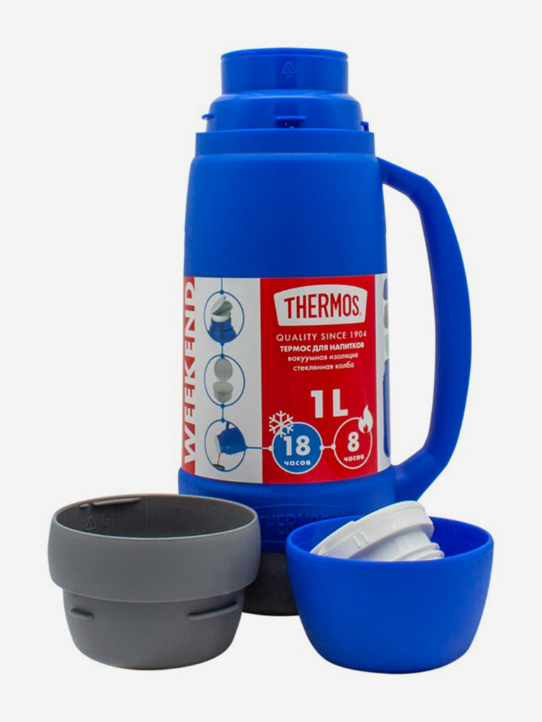 Термос THERMOS 36-1000 BL, стеклянная колба, 1 л