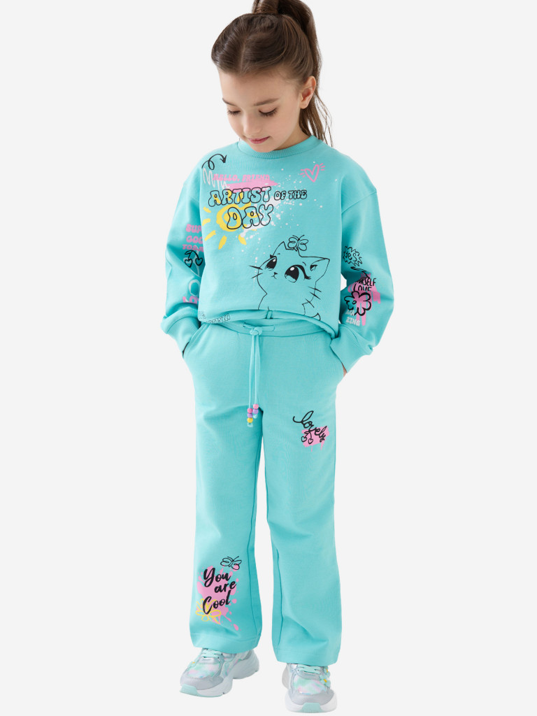 Комплект для девочек: свитшот, брюки PlayToday