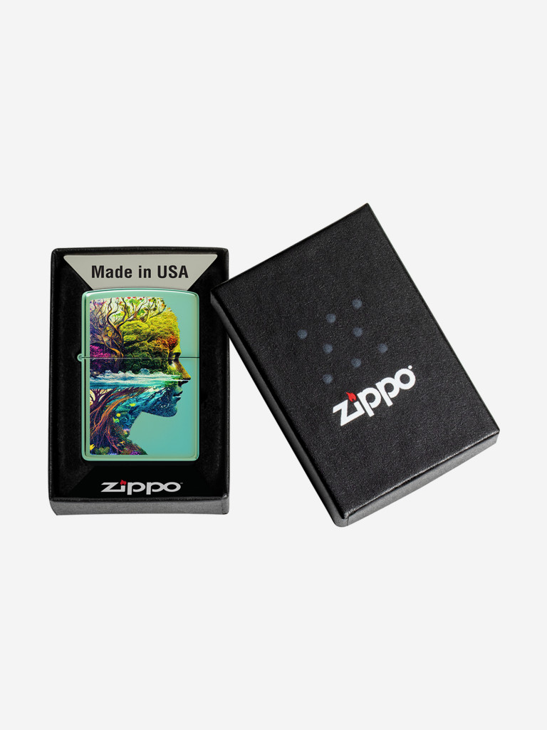 Зажигалка бензиновая ветроустойчивая Zippo One with Nature Design High Poli