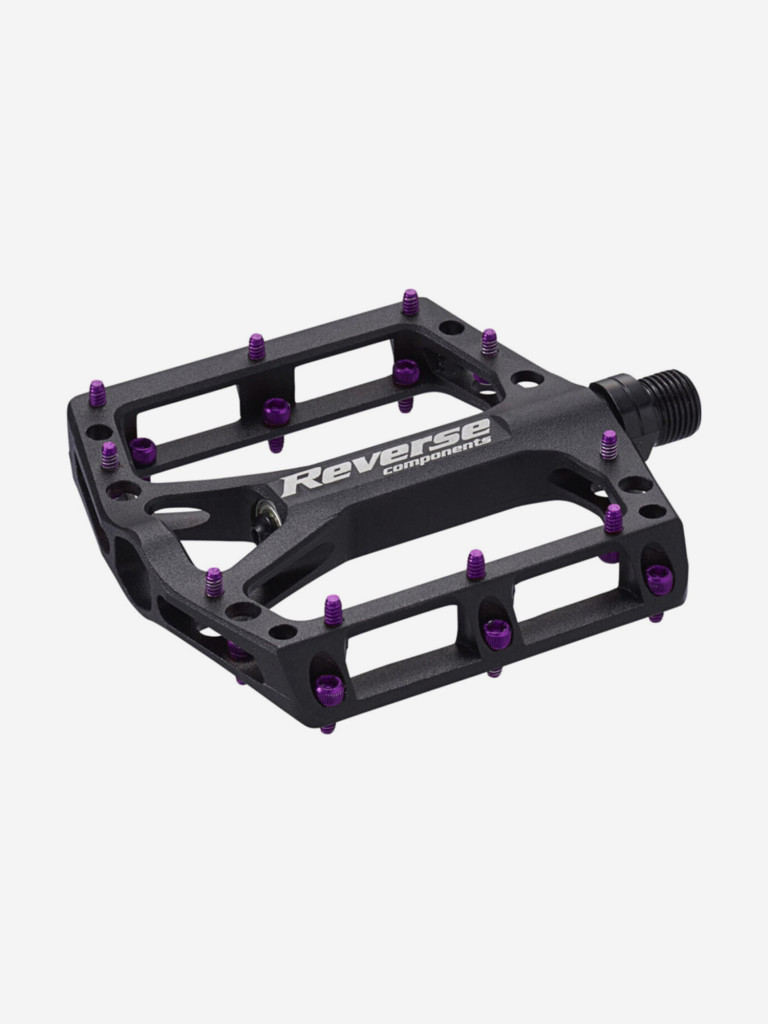Педали Reverse Components Black One Platform Pedals, черный/фиолетовый, 100 мм