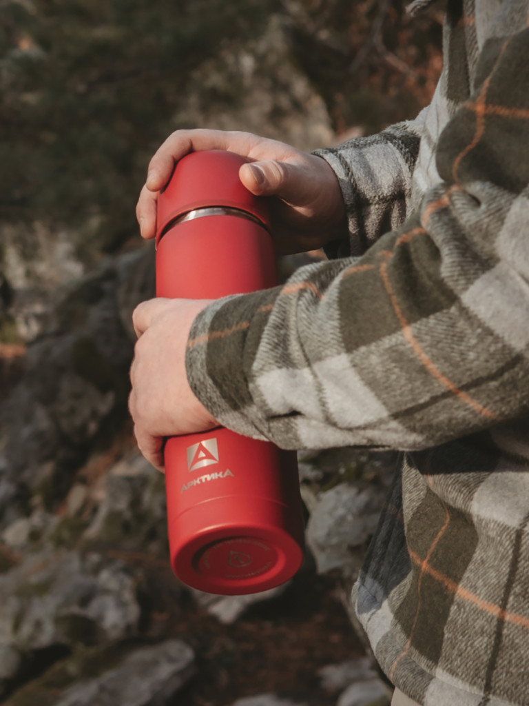 Термос вакуумный Арктика 1 л, гранат