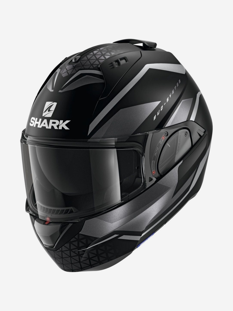 Мотошлем трансформер модуляр SHARK EVO ES YARI Mat Black/Antracite/Antracite