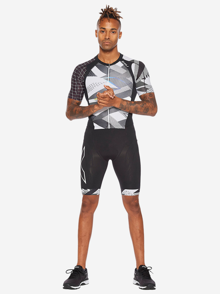 Мужской Компрессионный Костюм Для Триатлона 2XU Compression Full Zip Sleeved Trisuit