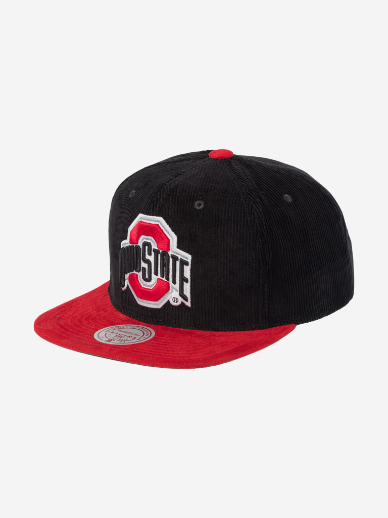 Бейсболка с прямым козырьком MITCHELL NESS HS10401-OSTBLCK Ohio State NCAA (черный)
