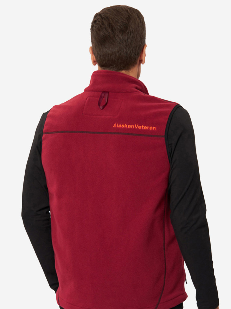 Жилет флисовый мужской Alaskan Veteran бордовый для рыбалки и охоты