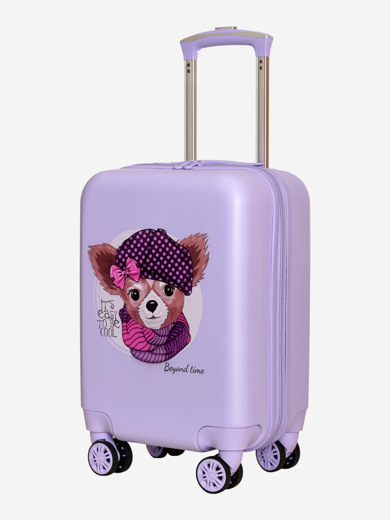 Чемодан детский BEYOND TIME R127 Собачка в берете сиреневый