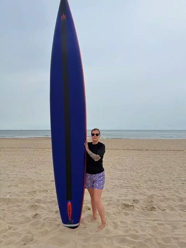 Сапборд надувной двухслойный Shark Speed+ 12.6x28x5, 381x71x12 см