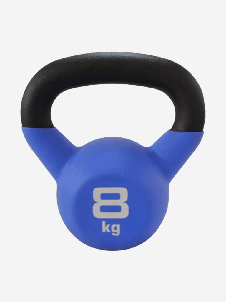 Гиря чугунная обрезиненная Sportlim 8 кг Черно-синяя