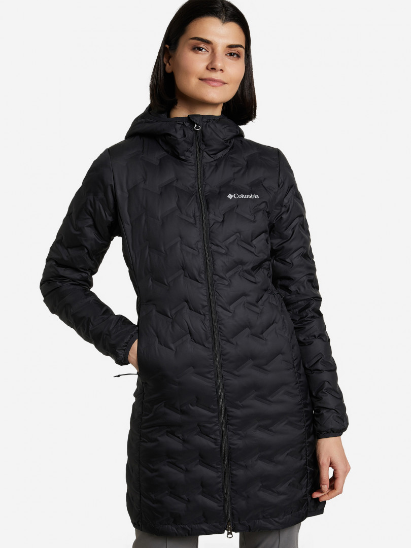 фото Пуховик женский columbia delta ridge long down jacket, черный