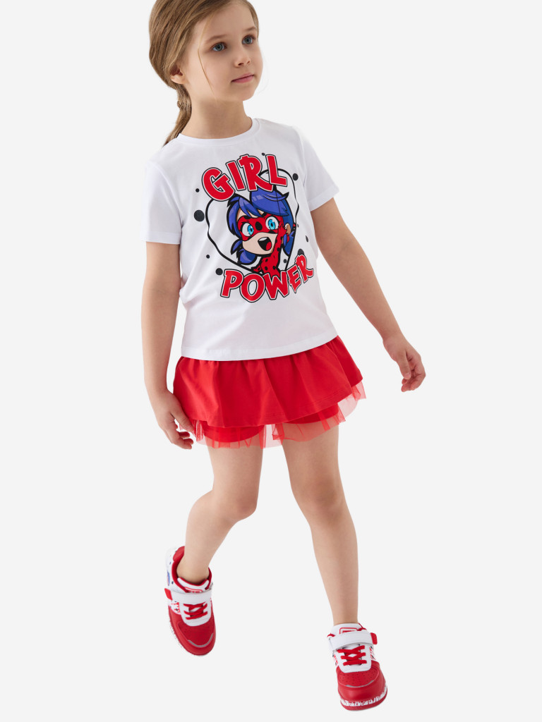 Комплект для девочек: футболка, юбка-шорты PlayToday