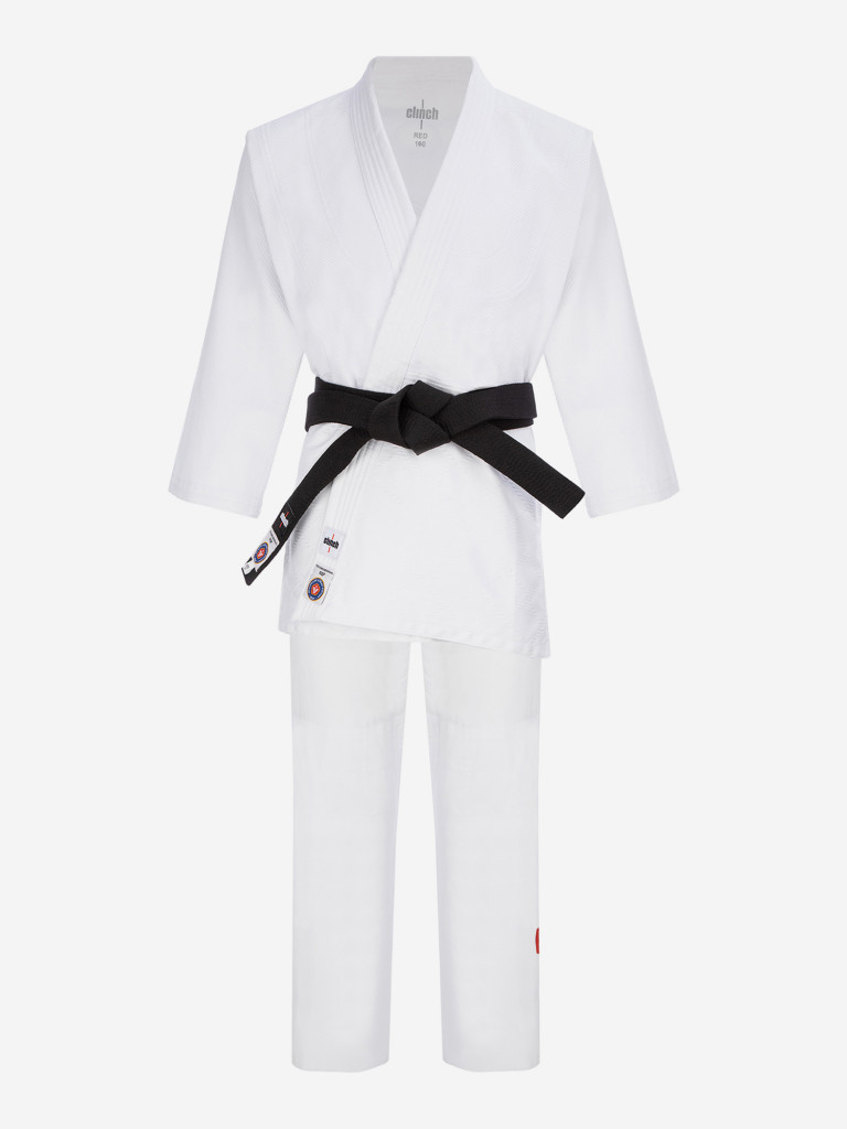 Кимоно для дзюдо подростковое Clinch Judo Red FDR белое
