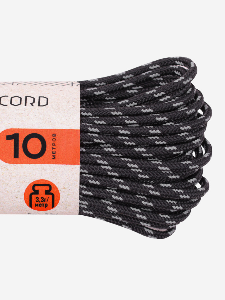 Паракорд 275 T-Gear x CORD nylon 10м световозвращающий (Black)