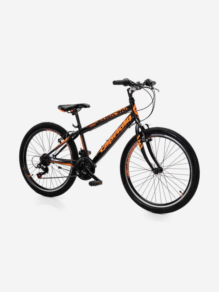 Велосипед CAPRIOLO MTB RAPID (3 X 6), рама сталь 13'', колёса 24'' (чёрный - оранжевый)
