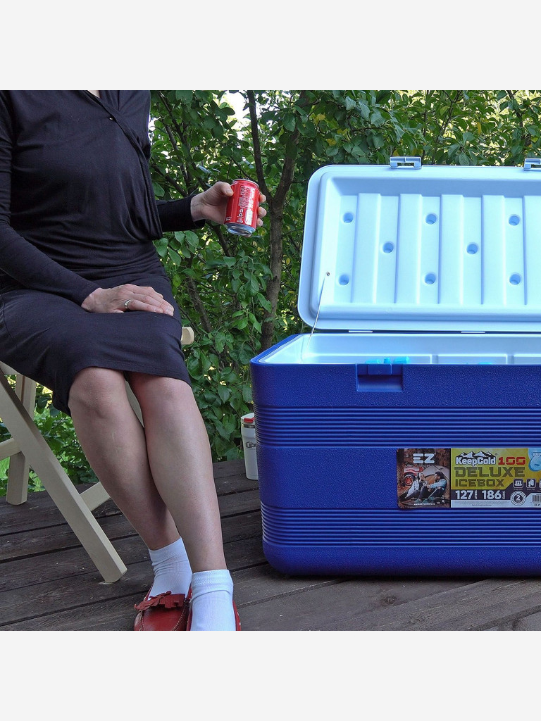 Термоконтейнер EZ COOLERS Keep cold deluxe icebox 100, 127 л, синий