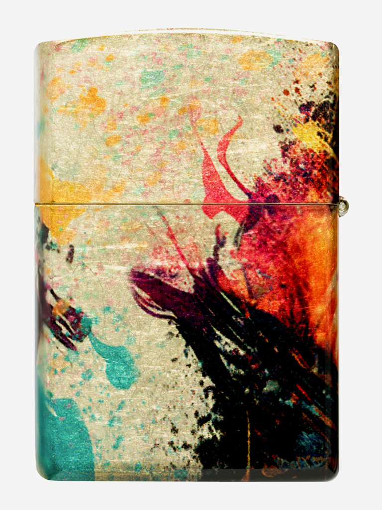 Зажигалка бензиновая ветроустойчивая Zippo Painted Tiger Design 540 Tumbled Brass