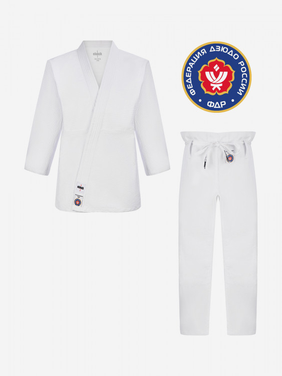 Кимоно для дзюдо подростковое Clinch Judo Silver FDR белое