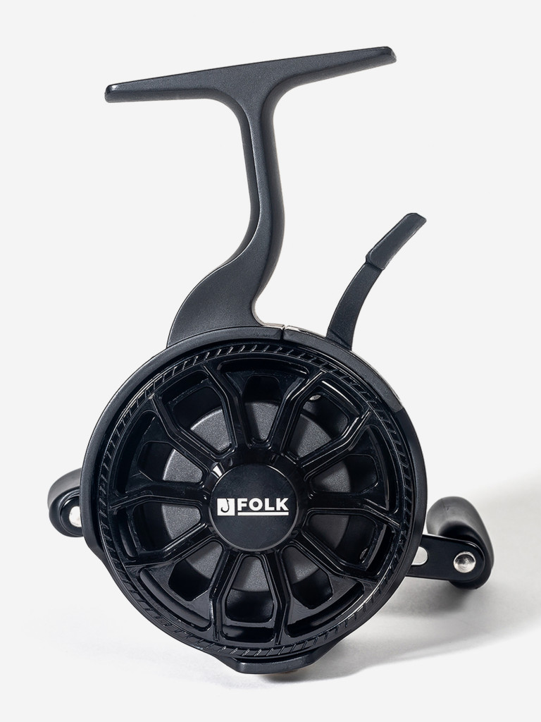 Катушка для рыбалки зимняя мультипликаторная FOLKFISHING Neo Black