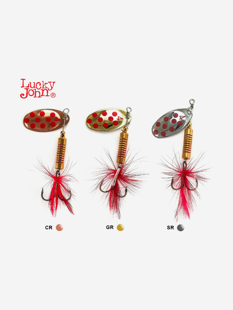 Блесна вращающаяся Lucky John SPIN X ROUND размер 4, набор 3 шт.