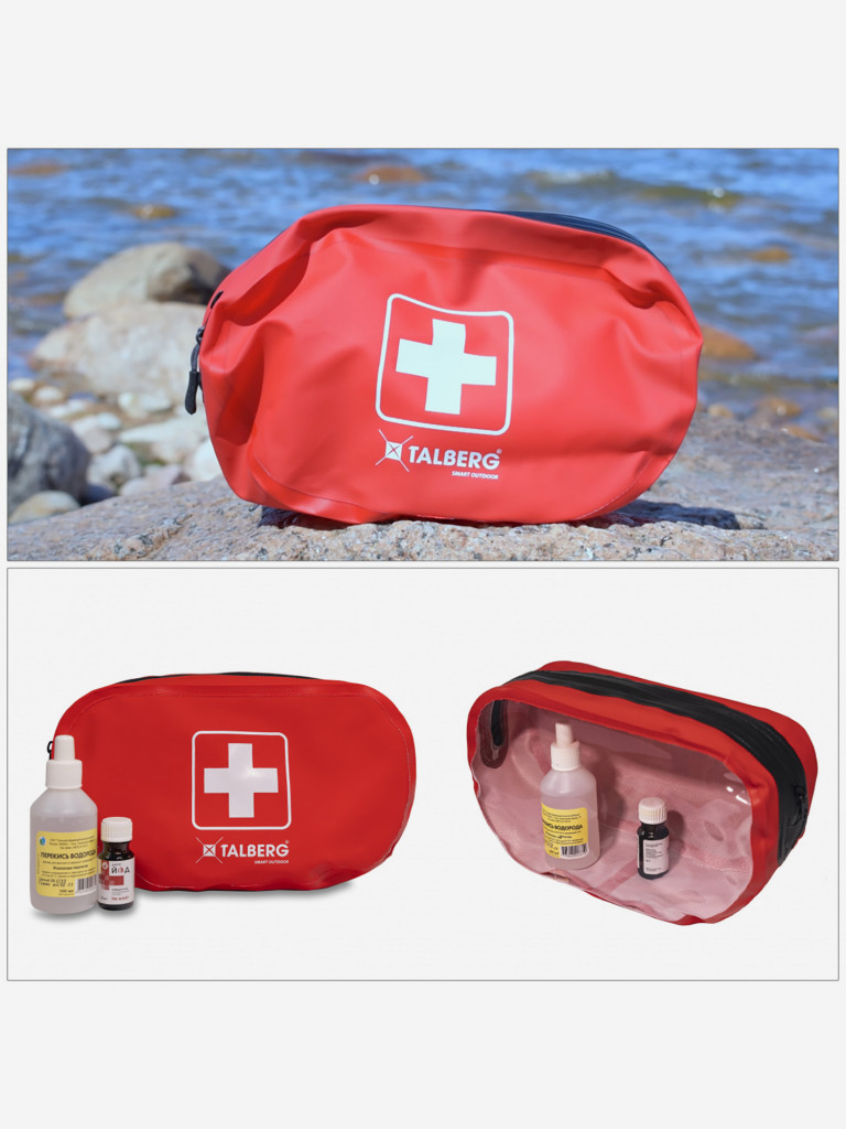 Герметичная аптечка Talberg FIRST AID TRANSPARENT, красный