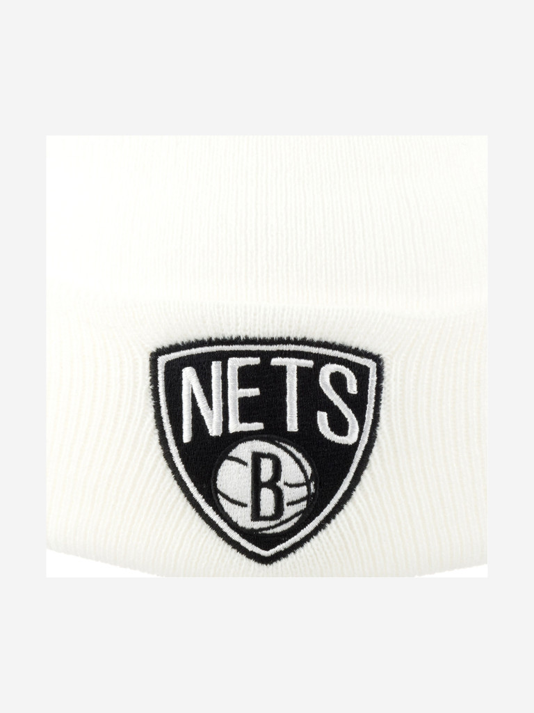 Шапка с отворотом MITCHELL NESS EU175-TEAMTALK-WHT Brooklyn Nets NBA (белый)
