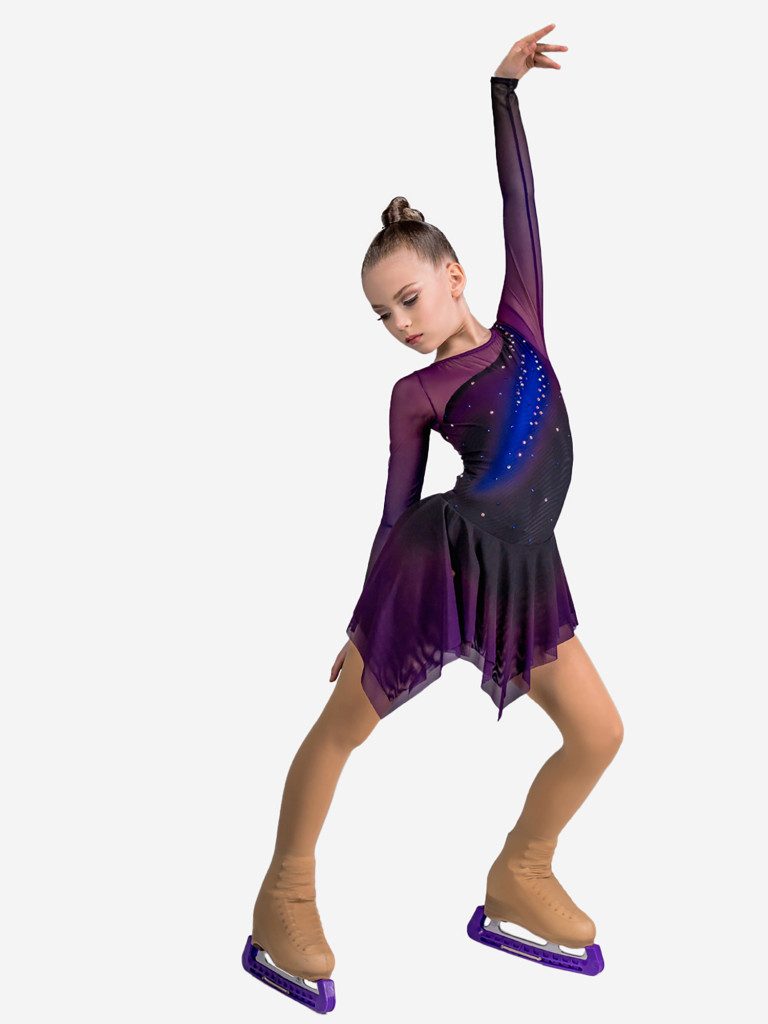 Платье для фигурного катания бифлекс 200 страз Танцующие