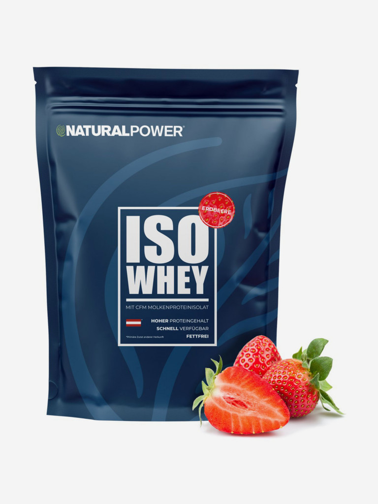 Изолят протеина Natural power 500 гр Клубника, Австрия