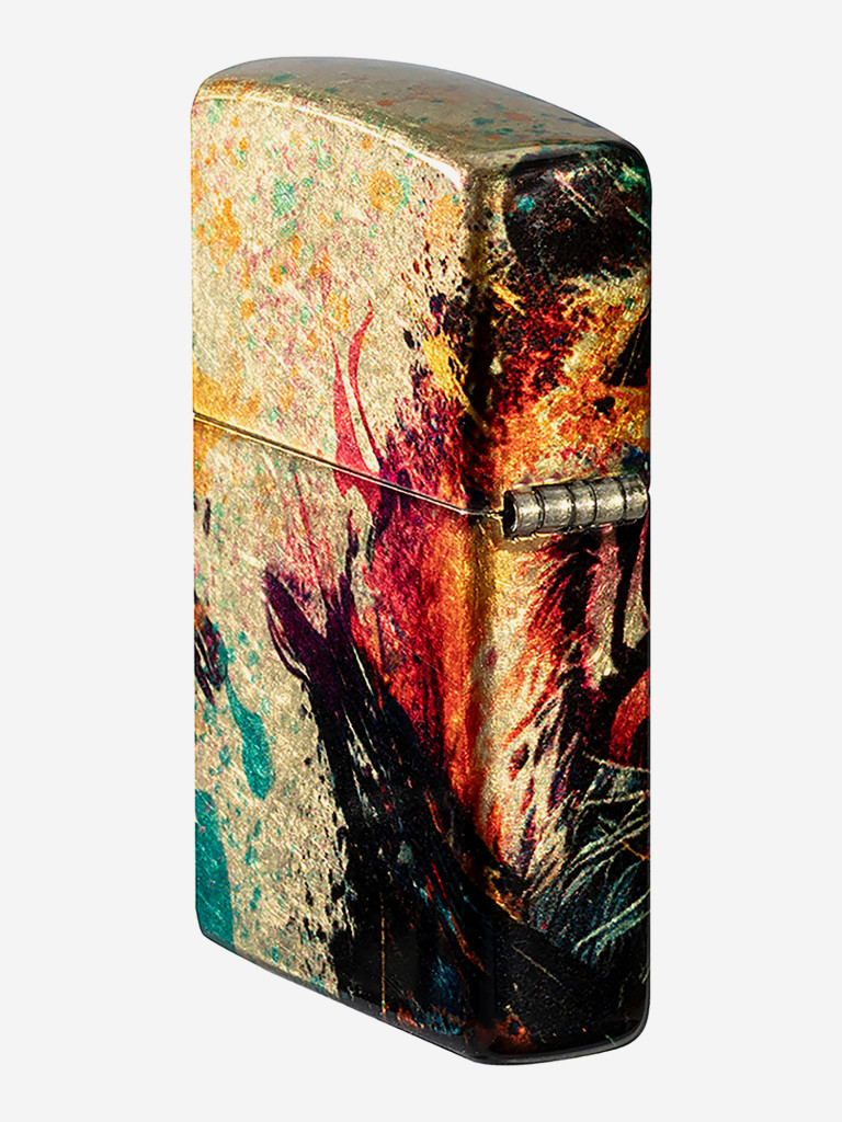 Зажигалка бензиновая ветроустойчивая Zippo Painted Tiger Design 540 Tumbled Brass