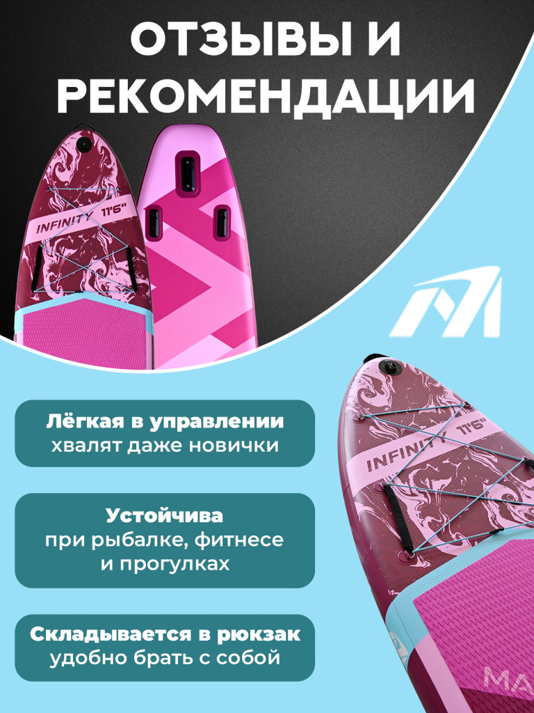 Надувной сапборд MARIVA Infinity BLOSSOM PRO, 11'6" 351*89*15 см