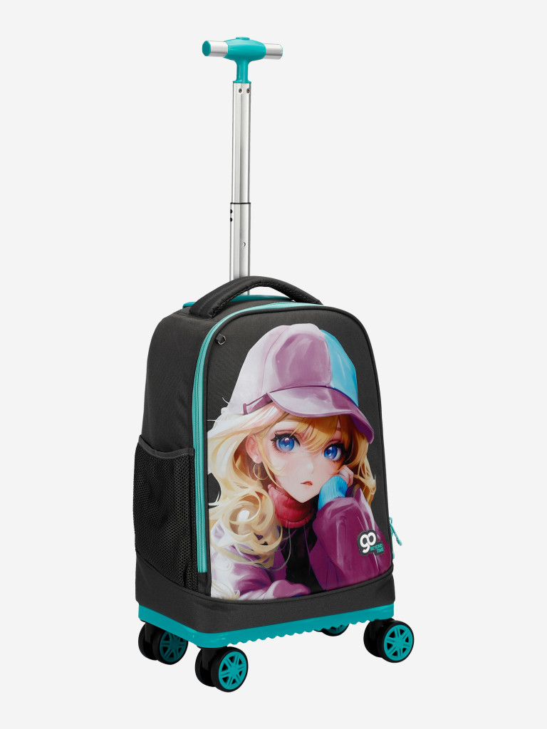 Чемодан детский BEYOND TIME D02 Девочка в кепке серый