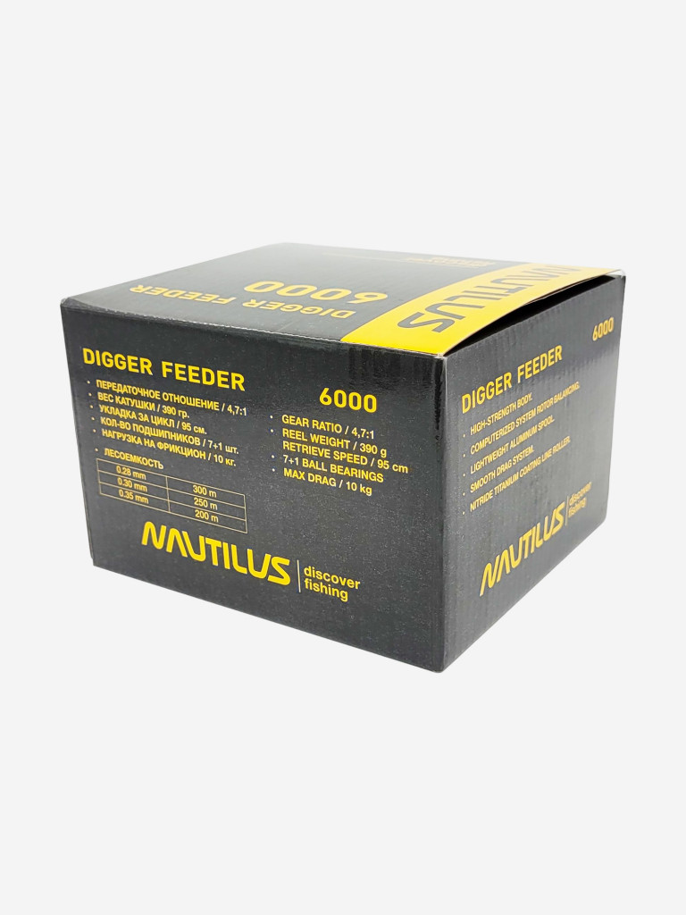 Катушка для спиннинга Nautilus DIGGER Feeder NDF6000, катушка для удочки с передним фрикционом
