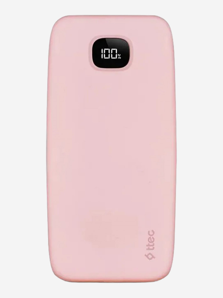 Внешний аккумулятор TTEC ChargeUp Pro LCD 10.000mAh PD 20W Powerbank. Цвет: розовый