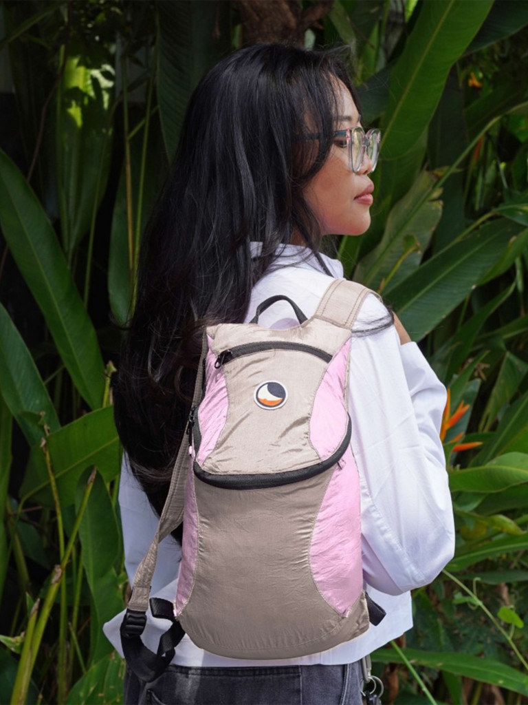 Рюкзак TICKET TO THE MOON backpack XS 6L, Dark Beige/Baby pink