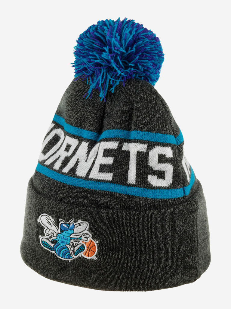 Шапка с помпоном MITCHELL NESS KTPCSH21038-CHOBKTL Charlotte Hornets NBA (черный)