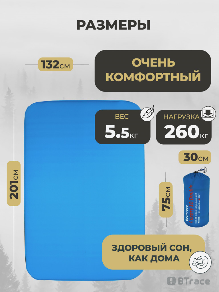 Ковер самонадувающийся BTrace Luxary 10 Double, Синий