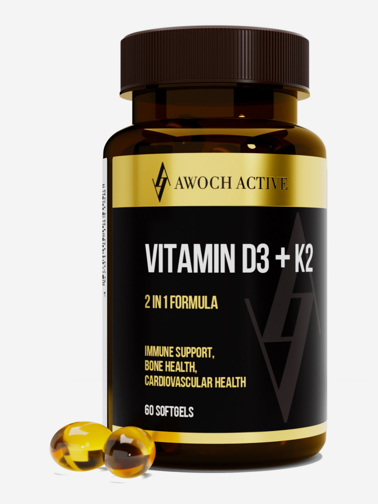 Витамин D3 + K2 5000 МЕ AWOCHACTIVE, 60 капсул