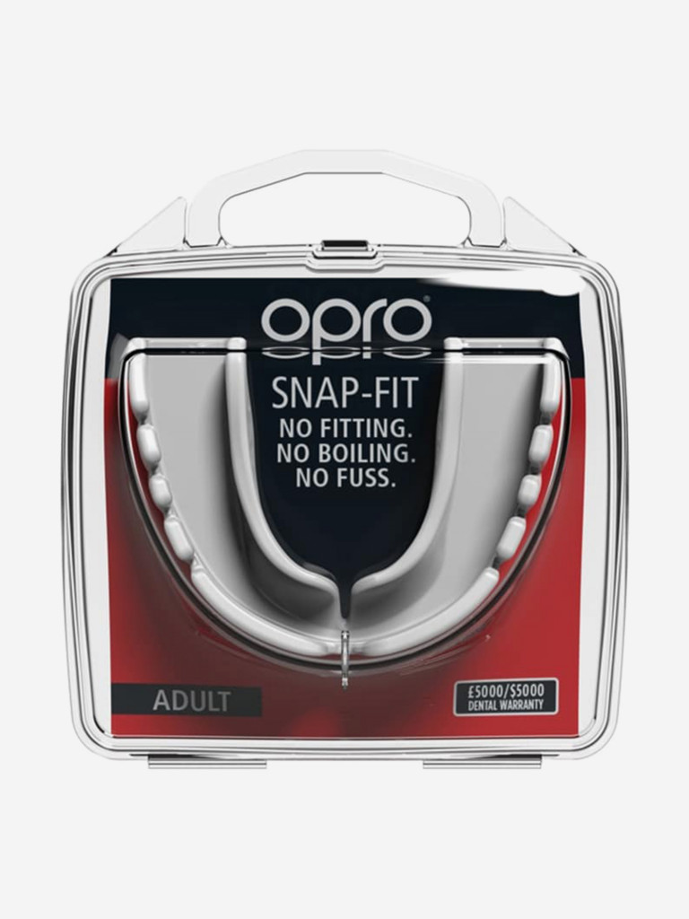 Боксерская капа взрослая, спортивная, однослойная, защитная для зубов OPRO Snap-Fit - White