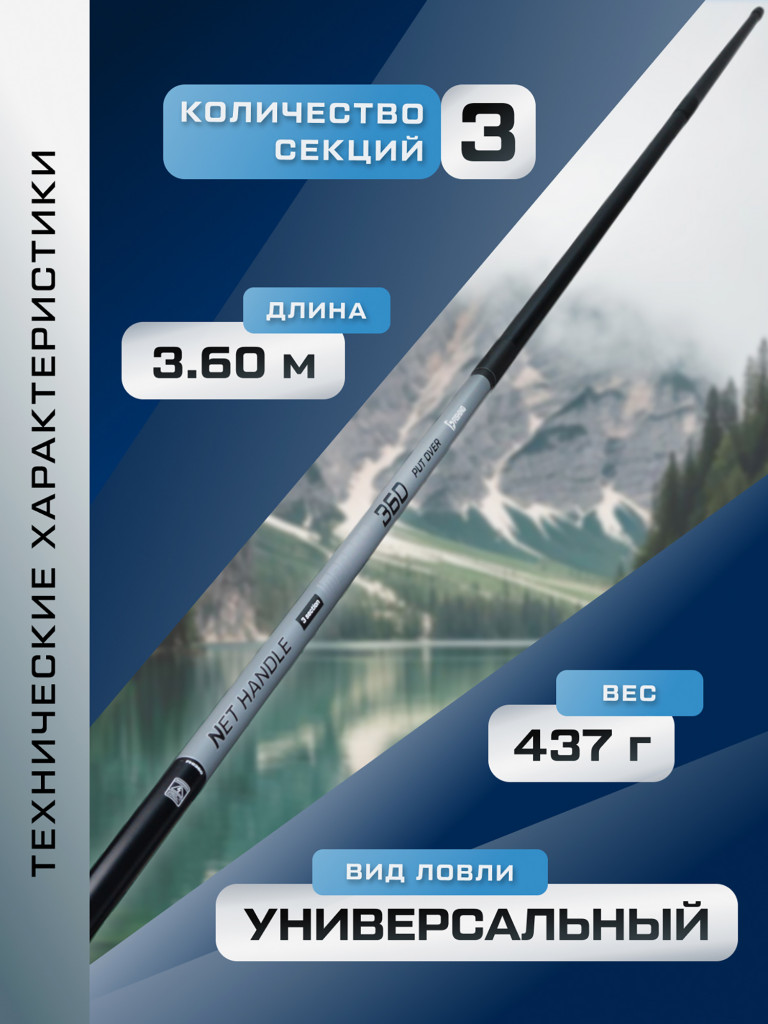 Ручка подсака штекер Impresa F-FISHING 3,60м