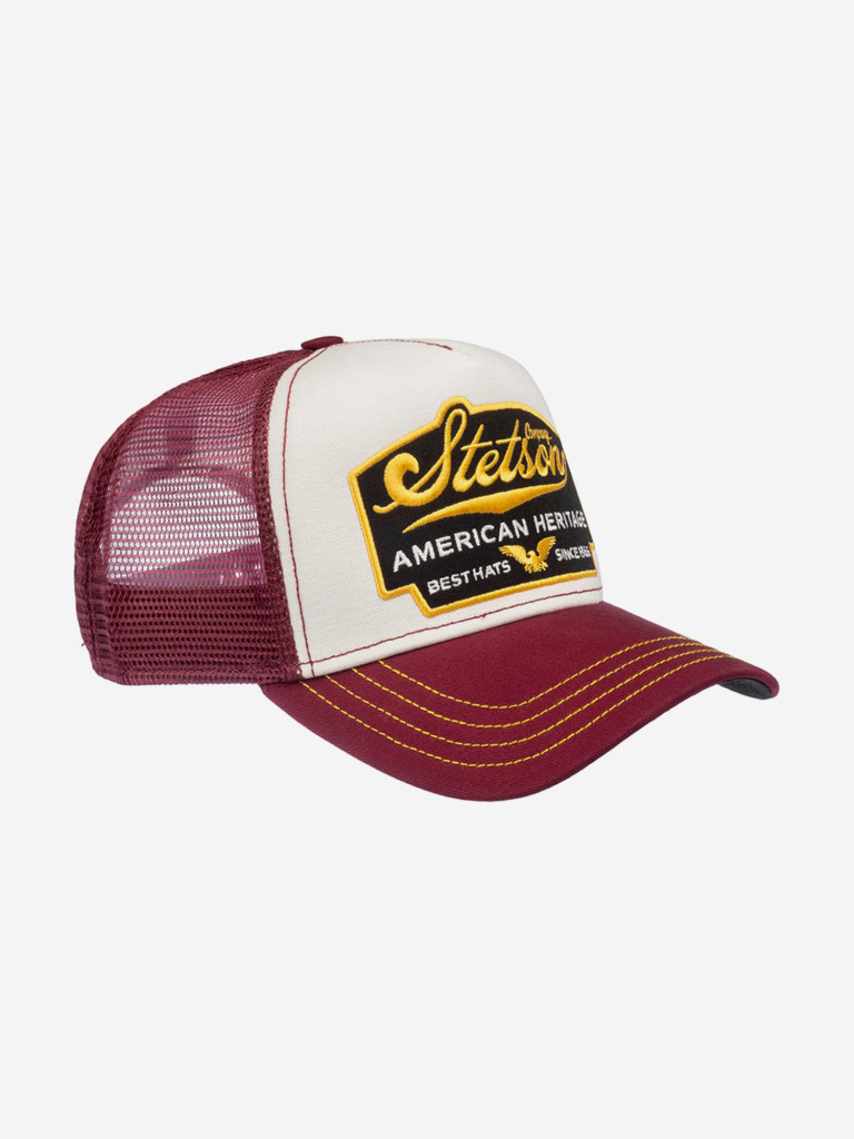 Бейсболка с сеточкой STETSON 7751103 TRUCKER CAP AMERICAN HERITAGE (малиновый)