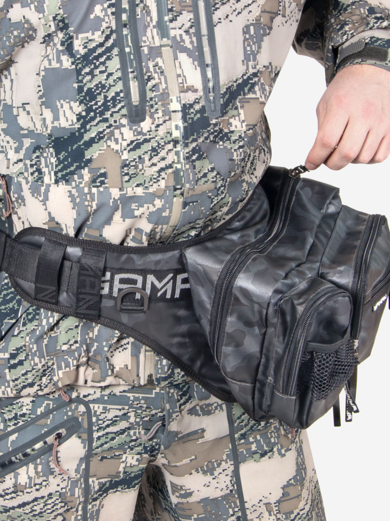 Сумка рыболовная Yaman Fishing Hip Bag, 28х21х17 см, цвет серый камуфляж.