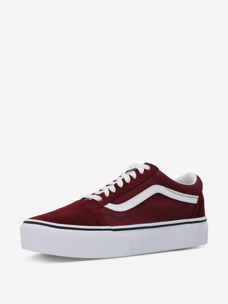 Vans old skool red hot sale platform