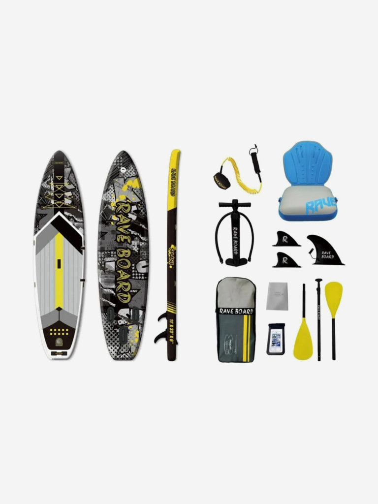Надувной сапборд Rave Board RB01a Splash (335*83*15) с сидушкой и двойным веслом