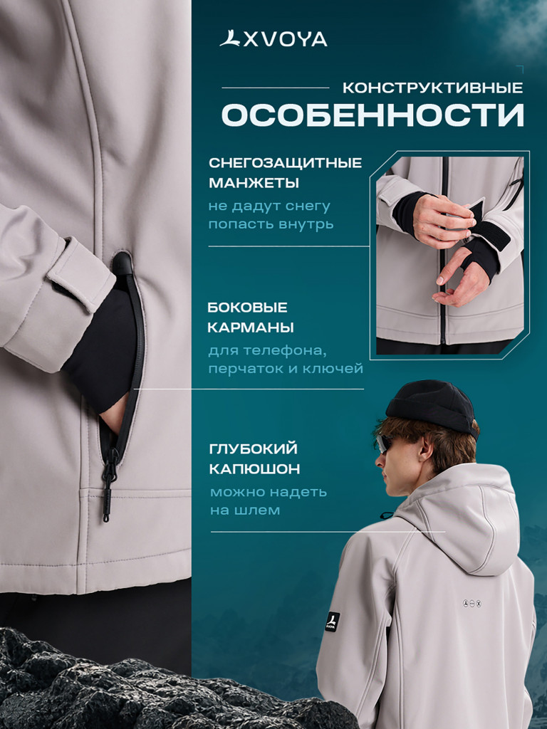 Куртка горнолыжная XVOYA BASE 2.0 серая