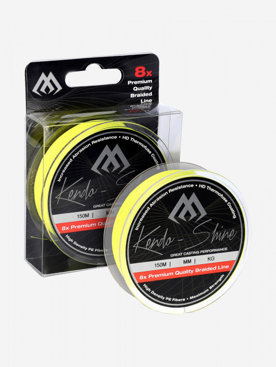 Плетеный шнур Mikado KENDO SHINE 8-x HDPE 0.08 yellow (150 м) 5,71 кг.