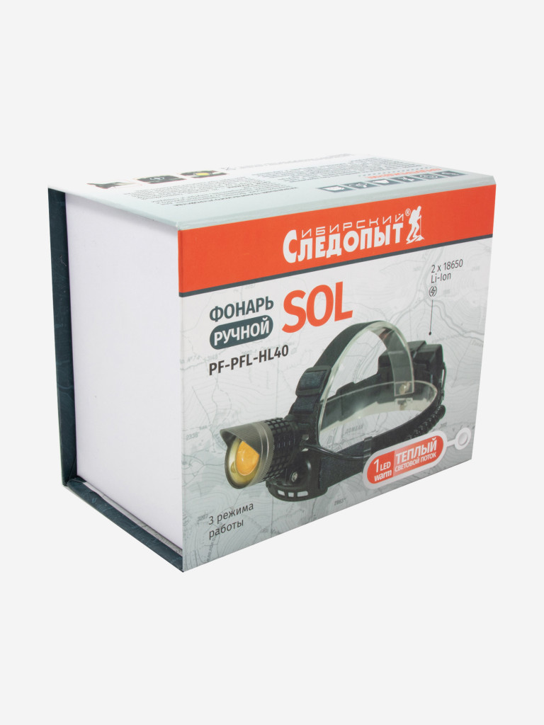 Фонарь налобный Сибирский Следопыт -Sol, 1Led Warm,аккумулятор 220В.