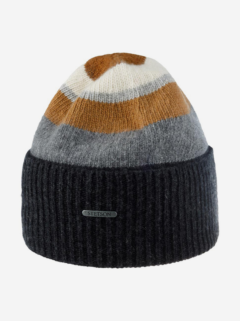 Шапка с отворотом STETSON 8599381 BEANIE WOOL (серый)