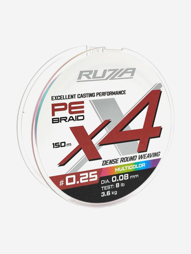 Шнур X4 150м Multicolor 0,08мм 3,6кг/8lb