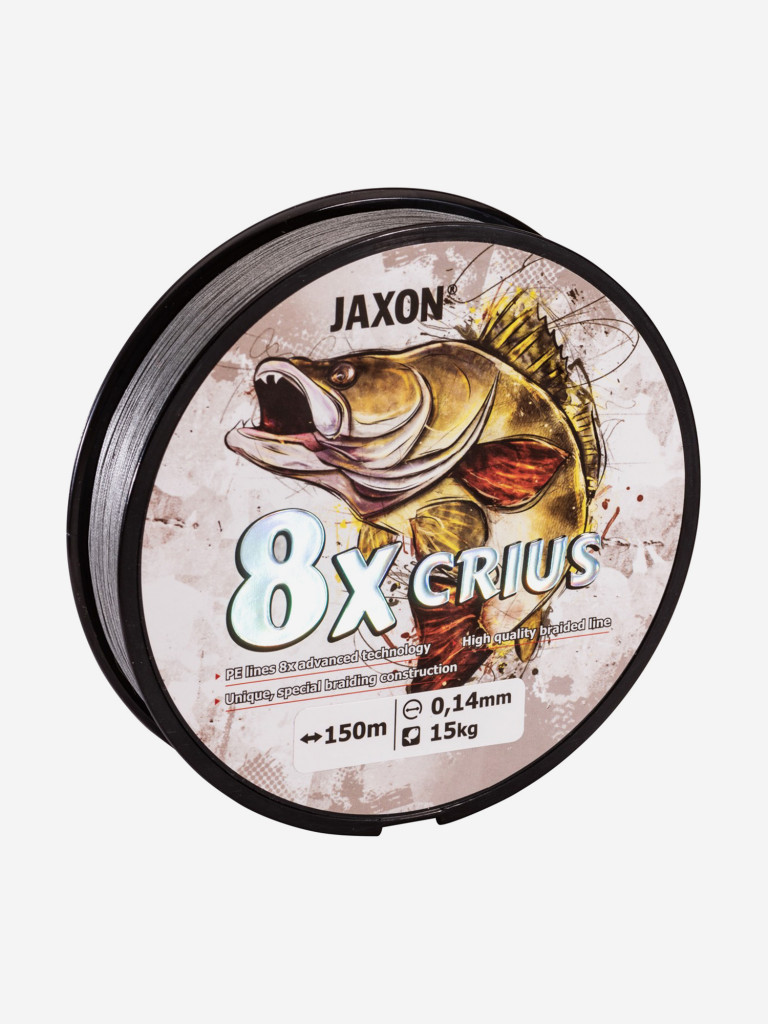 Плетеный шнур для рыбалки Jaxon Crius 8x серый 150 метров 0.18 мм 19 кг